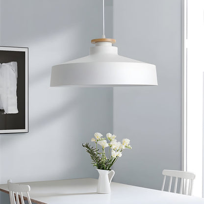 Scandinavian Wood Pendant Light Fixture for Dining Room, Kitchen & Living Room – Minimalist Ceiling Lamp with E27 Socket in Multiple