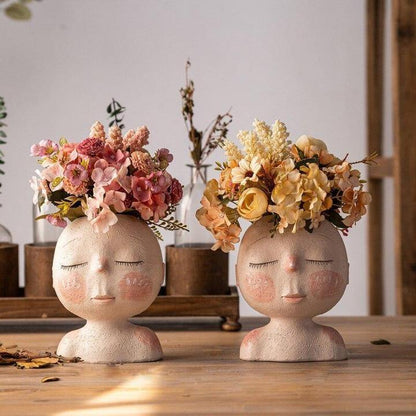 Tranquil Sleep Face Planter Vase
