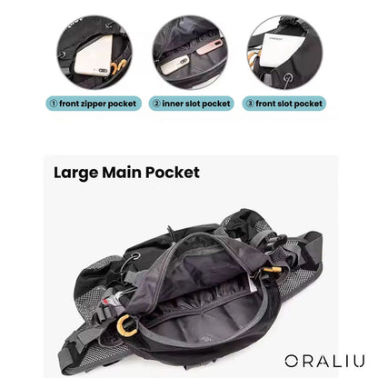 Prêt pour l'aventure | Sac banane de randonnée imperméable de 5 L avec rangement organisé pour les passionnés de plein air