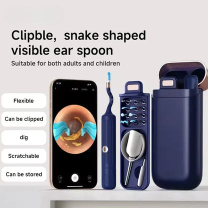 Caméra de nettoyage d'oreilles avec vision en direct, flexible et facile à transporter