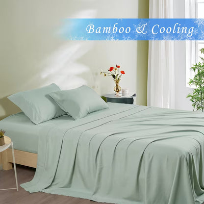 Collection Bambou | Parure de draps rafraîchissants au tissu soyeux et doux | Respirants et infroissables pour un confort en toute saison
