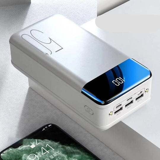 Compact LED Display Battery Bank Multi-Port Fast Charger for Phones Tablets Electronics Travel Emergency Backup