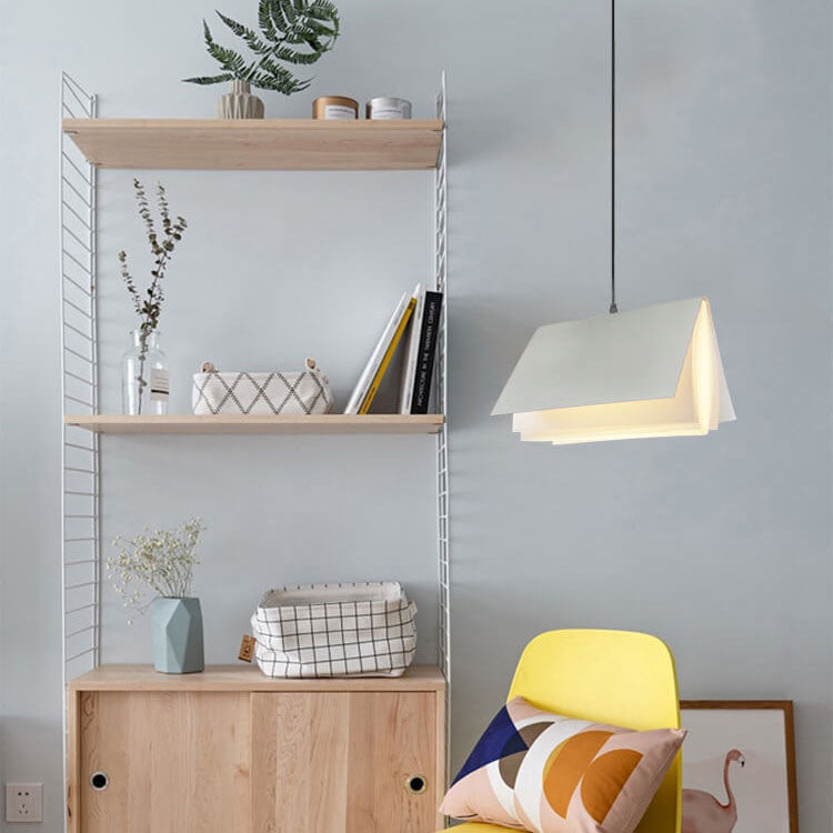 Hanging Ceiling Light Fixture with Adjustable Chain E26 Base Modern Iron PVC Shade for Bedroom Living Room Dining Room Kitchen