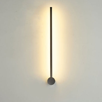 Hardwired LED Sconce Black Aluminum 24 in Contemporary Hallway Bedroom Office Reading Light 600 Lumens Warm White Neutral Dimmable Modern Fi