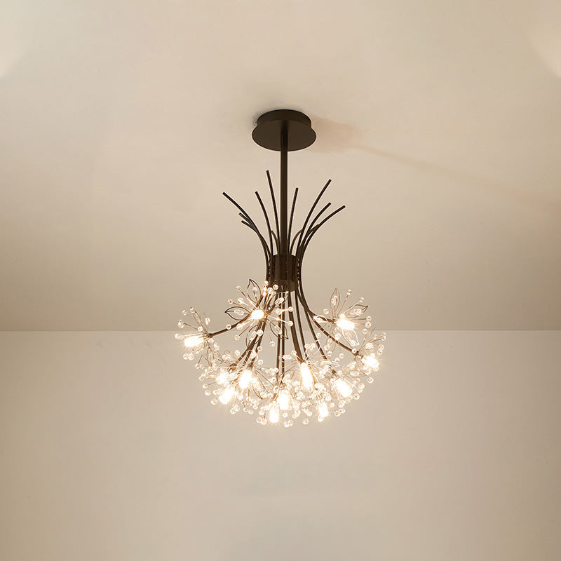 Lustre en cristal à bras multiples, 13 ampoules, 20,5 pouces de diamètre, verre étincelant pour salle à manger, salon, entrée, chambre, moderne et ajustable