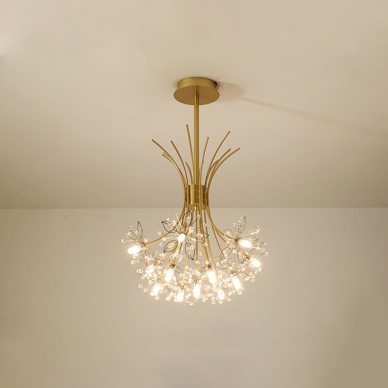 Lustre en cristal à bras multiples, 13 ampoules, 20,5 pouces de diamètre, verre étincelant pour salle à manger, salon, entrée, chambre, moderne et ajustable
