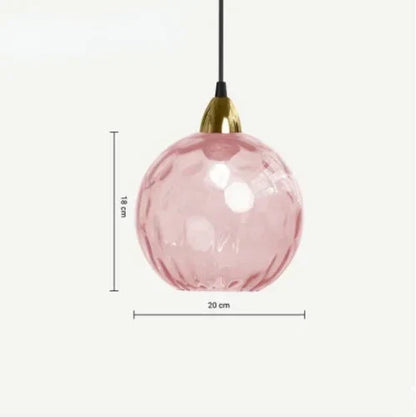 Glass Globe Pendant Light Fixture with Adjustable Cord for Dining Room Kitchen Island Bedroom