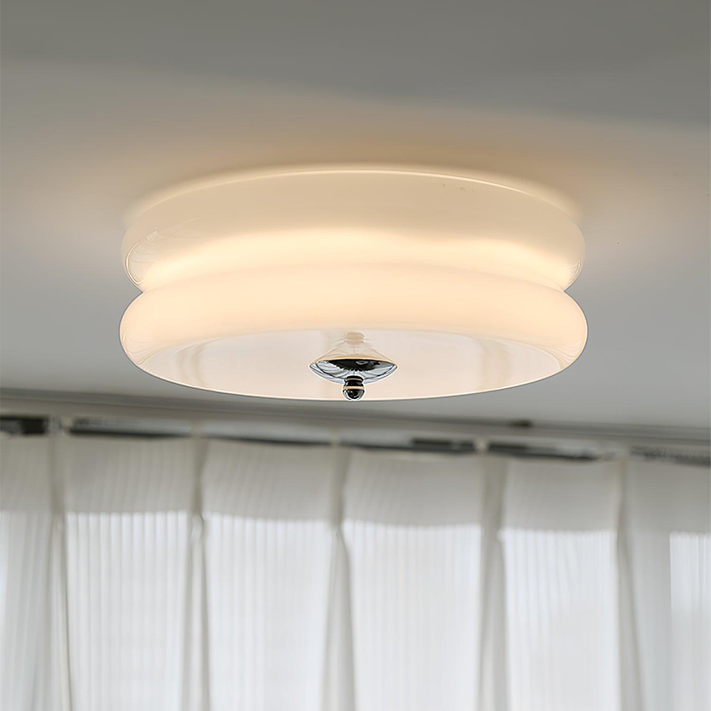 Plafonnier LED encastré rond avec 3 températures de couleur, verre et métal, 5 po de hauteur, pour chambre, salle à manger, cuisine, interrupteur Kelvin réglable