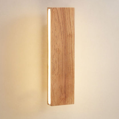 Rotating LED Wall Sconce with Wood Accent – Adjustable Minimalist Light for Bedroom & Living Room