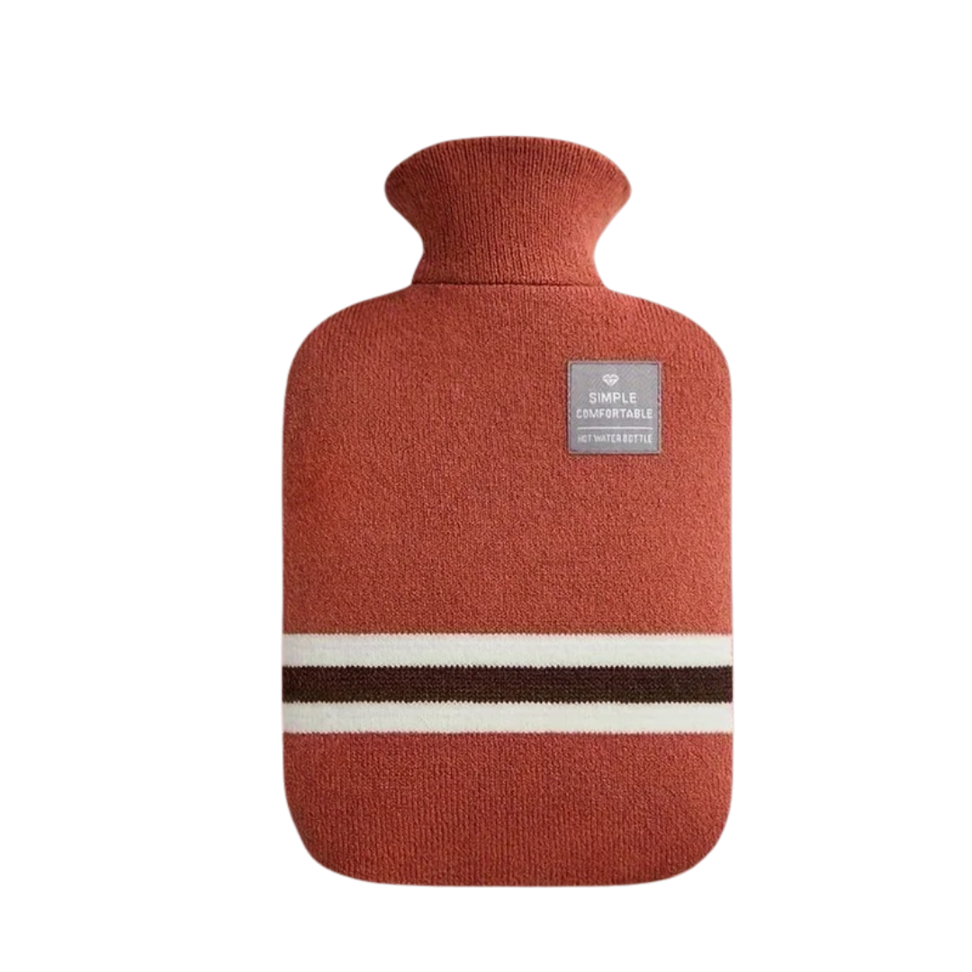 Hot Water Bottle with Knit Cover – 34 fl oz Cozy Heat Therapy for Winter Warmth, Cramps & Muscle Relief