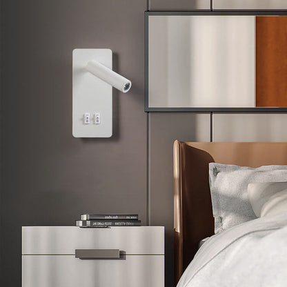Adjustable LED Wall Sconce with Backlight – Rotatable Reading Light for Bedroom & Hallway – Modern Spotlight for Bedside & Living Room
