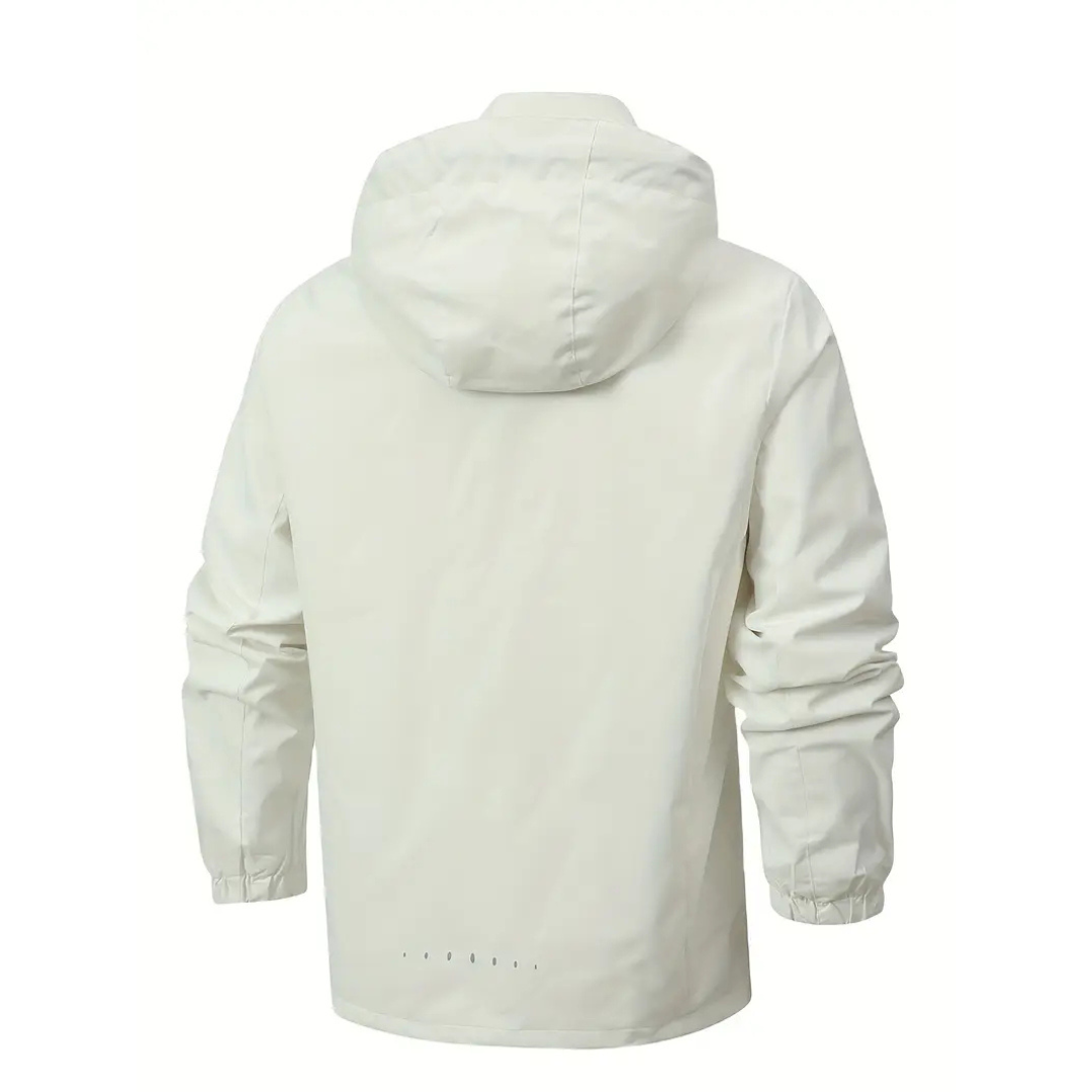Veste de pluie légère zippée à capuche – Coupe-vent respirant pour homme