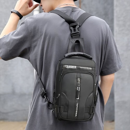 Sac à bandoulière avec fermetures éclair dissimulées antivol et port de chargement USB – Sac à dos en nylon résistant à l'eau pour les voyages, les trajets quotidiens et l'usage au quotidien