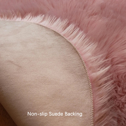 Plush Faux Fur Area Runner 24 × 47 Inches Beige Anti-Slip Backing Hallway Bedroom Entryway Ultra Soft Sheepskin Style Floor Mat for Living R