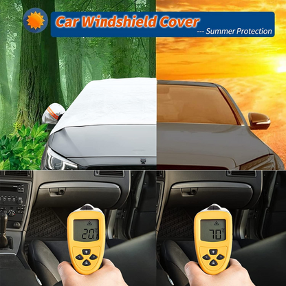 Windshield Snow Cover with Magnetic Hold & Mirror Protection for Cars, SUVs & Trucks – All-Season Frost Shield & Sun Blocker