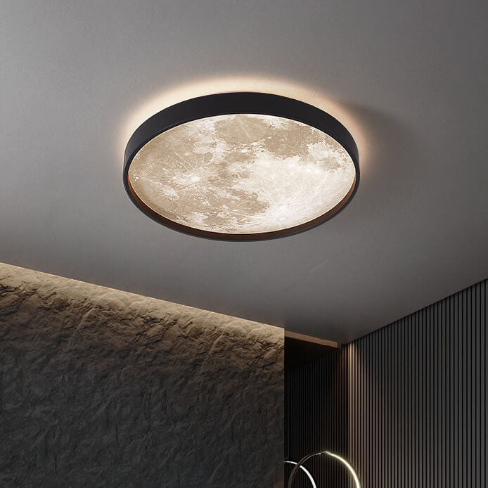 LED Flush Mount Ceiling Fixture with Remote Control - Acrylic Disc Overhead Panel for Bedroom, Kitchen, Hallway