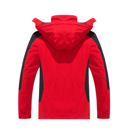 Men's Windproof Rain Shell Jacket with Removable Hood for Hiking, Camping & Outdoor Adventures – Waterproof Lightweight Expedition Coat