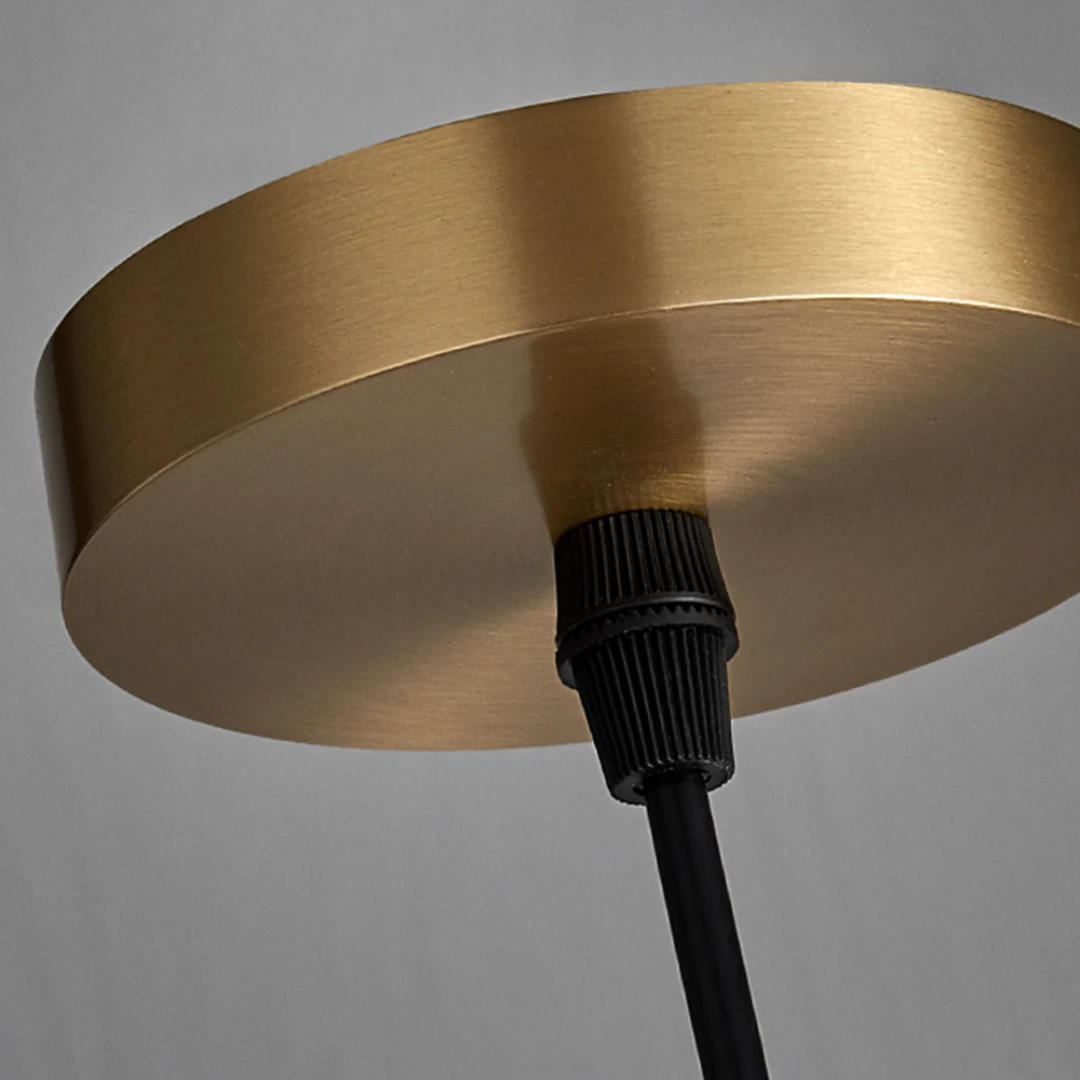 Tiered Glass Shade Ceiling Drop Light with Metallic Trim for Kitchen Islands & Eating Areas