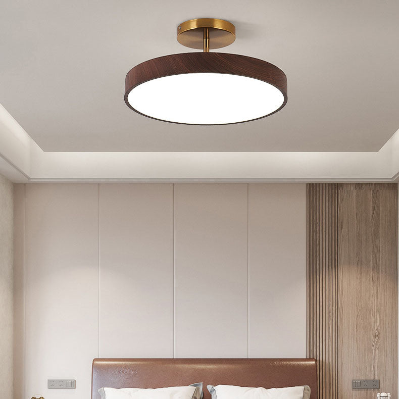 Close-to-Ceiling LED Fixture 12-Inch Iron Round Low-Profile for Hallways Bedrooms Kitchens Entryways Modern Dimmable 3000K-5000K
