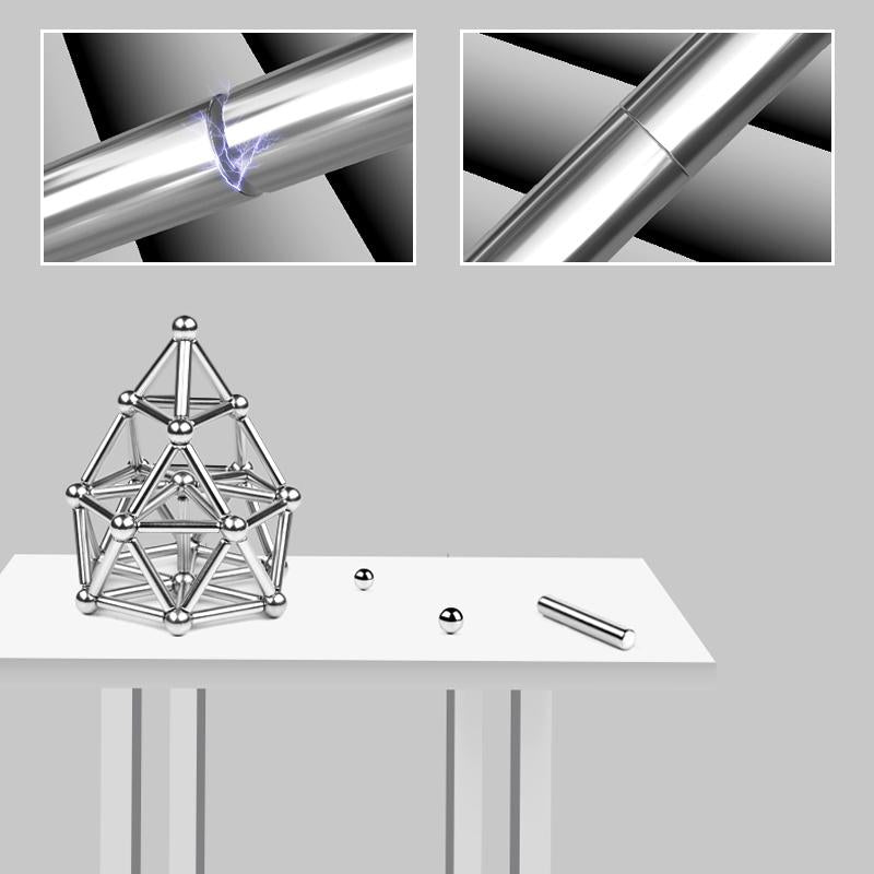 Ensemble de construction magnétique créatif | Blocs de construction magnétiques avec 72 bâtonnets et 54 billes | Jouets de bricolage stimulants pour l'imagination et la gestion du stress