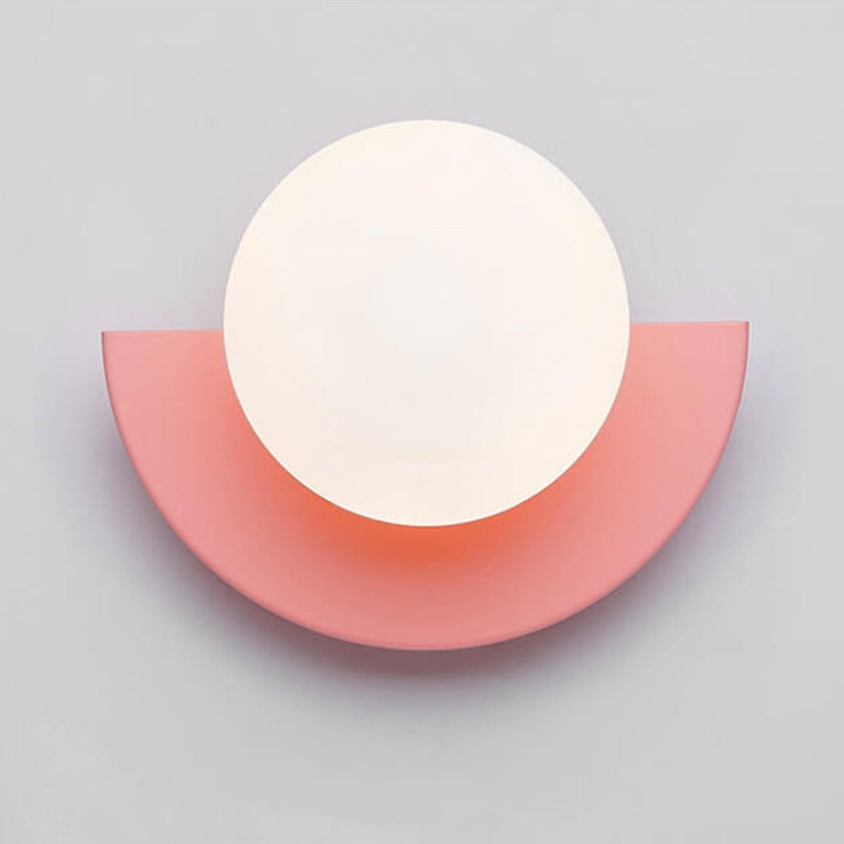 Half-Sphere Glass Wall Sconce with Colored Shade | Iron Mount LED Compatible Hardwired Fixture for Bedroom Living Room Hallway | G9 Base