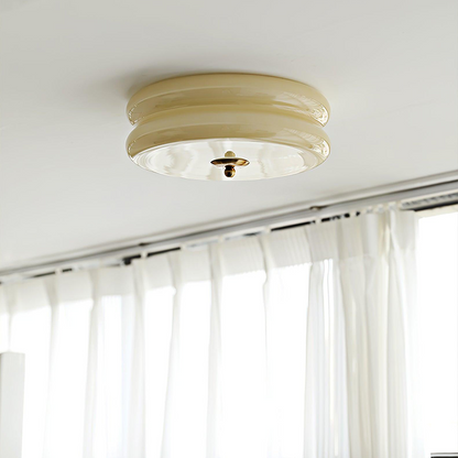 Plafonnier LED encastré rond avec 3 températures de couleur, verre et métal, 5 po de hauteur, pour chambre, salle à manger, cuisine, interrupteur Kelvin réglable