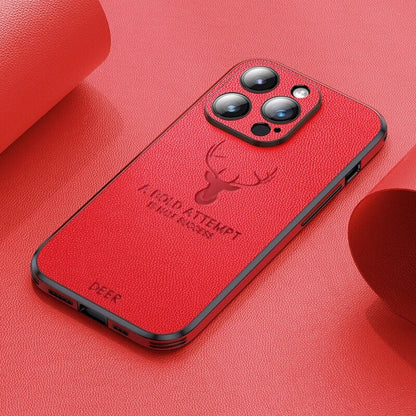 Genuine Suede iPhone Case with Camera Protection & Shock-Absorbing Silicone Liner for iPhone 12-17