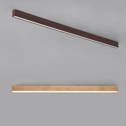 Plafonnier LED rectangulaire encastré 47 pouces en aluminium avec diffuseur en acrylique grain de bois pour salle à manger, chambre, bureau, naturel, chaud, minimaliste