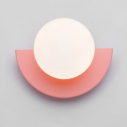 Half-Moon Glass Wall Sconce with Colorful PVC Globe for Living Room & Bedroom | Modern Indoor Accent Lighting Fixture