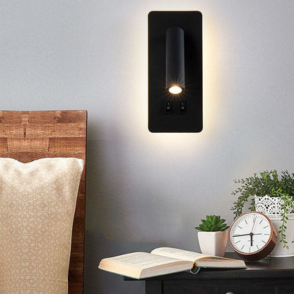 Adjustable LED Reading Sconce 3.3 in Iron Spotlight for Bedroom Hallway Modern Hardwired Task Light Rotatable Arm Wall Fixture Black White