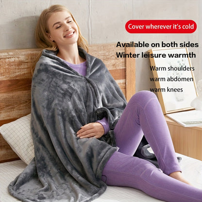 Ortekor CozyWrap | Châle chauffant USB en polaire avec confort pelucheux | Idéal pour la maison et le bureau