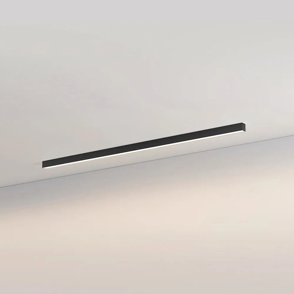 Plafonnier LED linéaire à montage encastré de 47 pouces, luminaire noir pour chambre, salon, couloir, éclairage domestique minimaliste contemporain