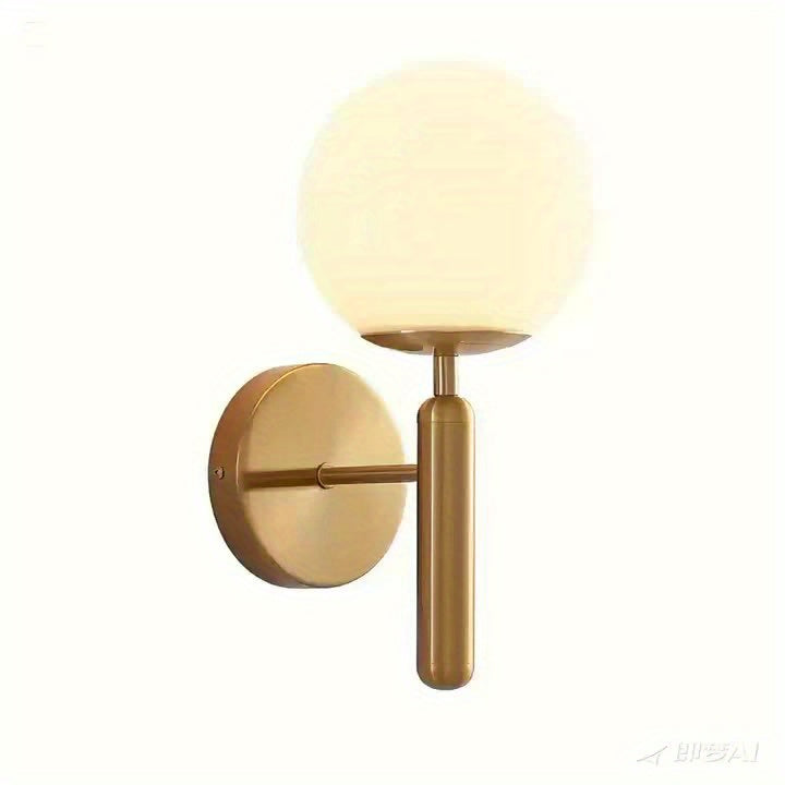 Semi-Flush Spherical Wall Light with Frosted Shade | Metal Sconce for Bedroom, Bathroom & Hallway | Hardwired G9 Socket 110V-240V | Modern