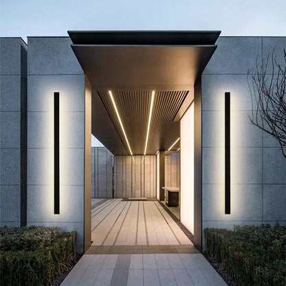 Applique murale LED verticale pour extérieur, 12-59 pouces, aluminium, étanche IP65, noire, pour porche, entrée, allée, jardin, mur, chemin, maison moderne