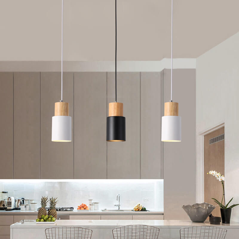 Suspension rustique chic en métal et bois