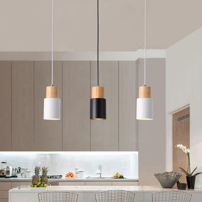 Suspension rustique chic en métal et bois
