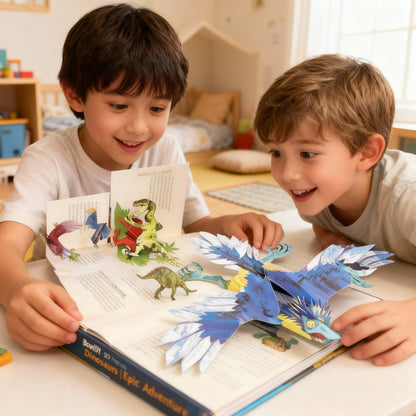 3D Dinosaur Storybook for Kids Interactive Learning Adventure Hands-On Reading Preschool Gift Educational Play Activity