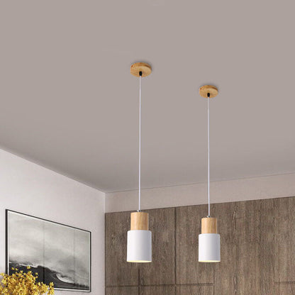 Suspension rustique chic en métal et bois