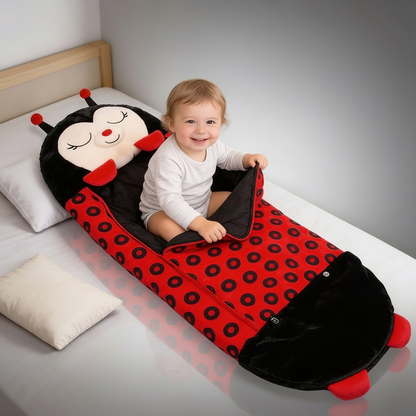 Animal Character Nap Mat for Kids – Converts to Pillow, Portable Travel Sleep Sack for Toddlers, Preschool & Home – Soft Critter Slumber Bag