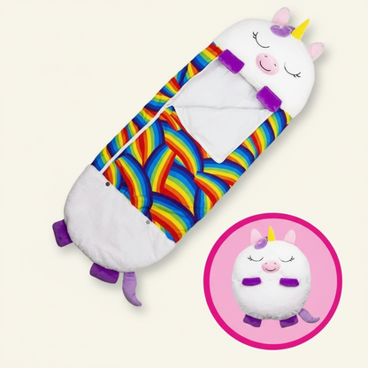 Animal Character Nap Mat for Kids – Converts to Pillow, Portable Travel Sleep Sack for Toddlers, Preschool & Home – Soft Critter Slumber Bag