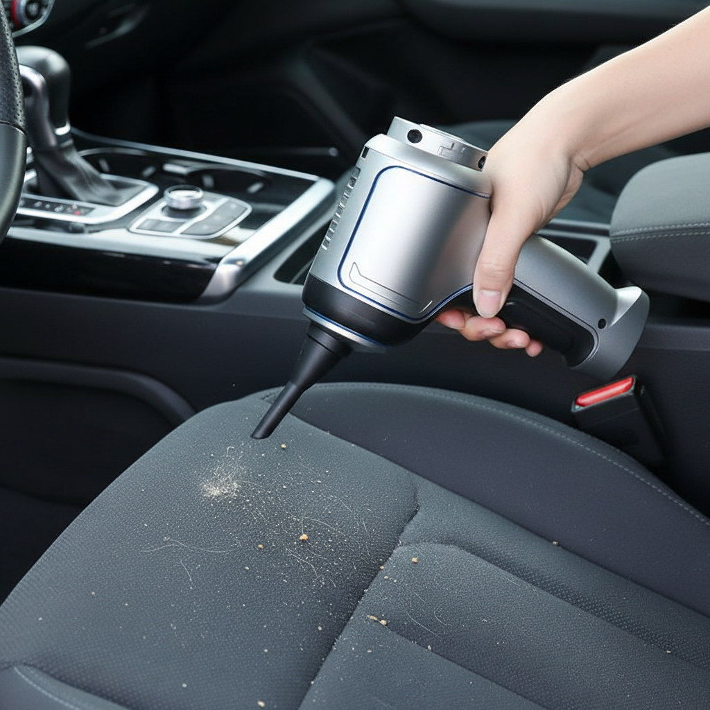 Handheld Rechargeable Auto Vacuum with Strong Suction for Car Interiors, Upholstery, Seats, Floor Mats, Pet Hair Removal, Portable Cordless