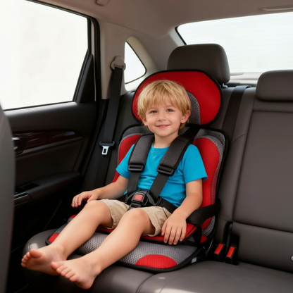 Compact Travel Booster Seat for Kids with 5-Point Safety Harness & Portable Folding Design for Car, Taxi & Plane | Perfect for Toddlers &
