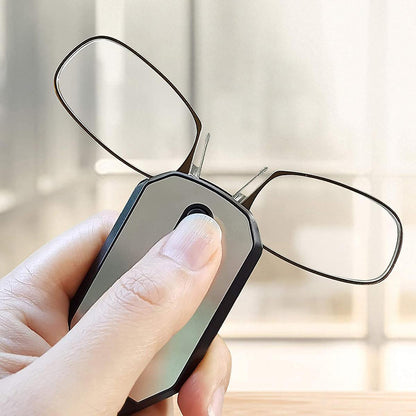 Pocket Reading Glasses with Keychain Case – Ultra-Slim Folding Readers with Polycarbonate Lenses for Menus, Labels & Phone Screens