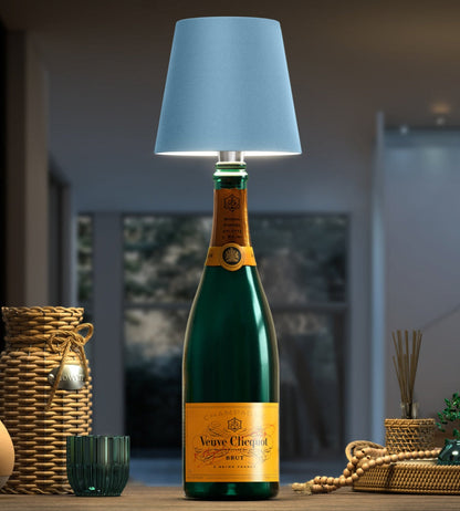 Lampe LED rechargeable pour bouteille, 14 cm, sans fil, lumière chaude, bouchon en aluminium pour bouteilles de vin, décoration de table intérieure et extérieure, sans fil