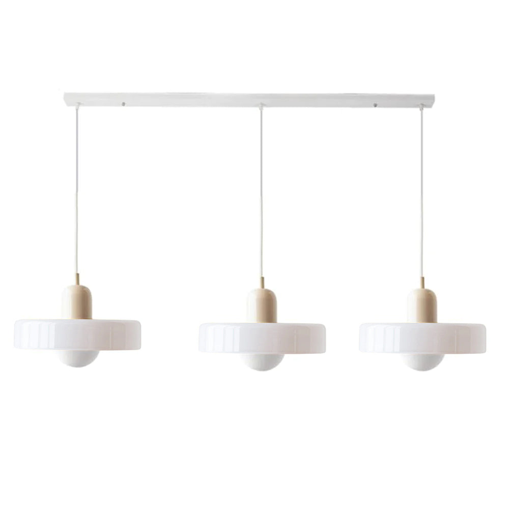 Glass Pendant Lamp 12 Inch Adjustable Height Ceiling Fixture for Bedrooms Nightstands Modern Minimalist Nordic Hanging Light E27 Socket for
