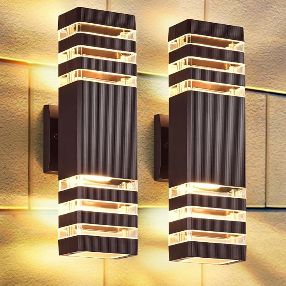 Waterproof Outdoor Sconce Black Bidirectional Light for Entryway Patio Garden Porch E27 Socket IP65 Exterior Fixture for Modern & Traditiona