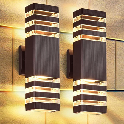 Waterproof Outdoor Sconce Black Bidirectional Light for Entryway Patio Garden Porch E27 Socket IP65 Exterior Fixture for Modern & Traditiona