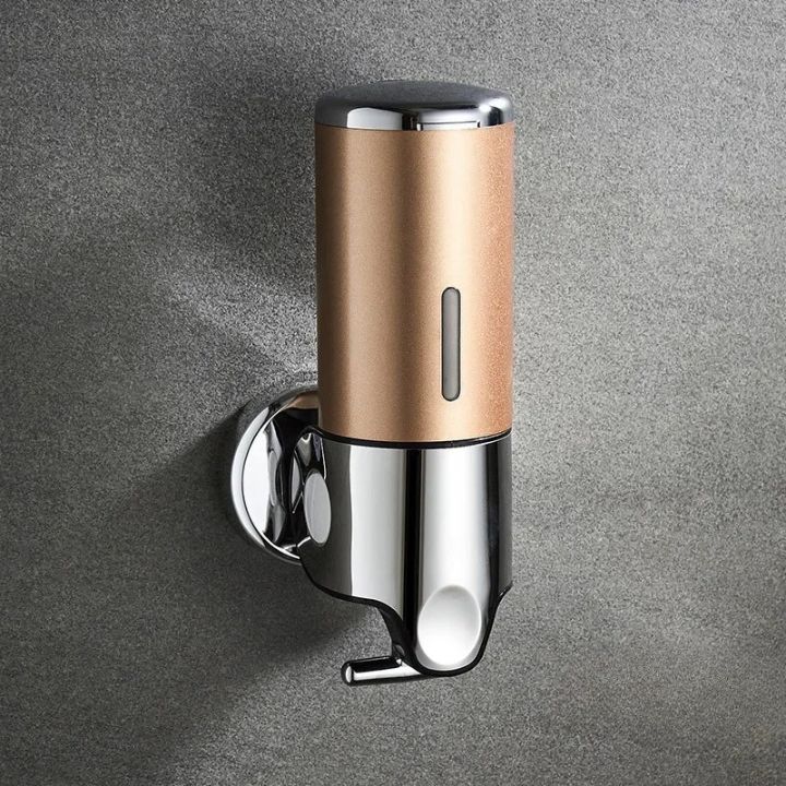 Distributeur de savon mural à pompe poussoir - Support à liquide en acier inoxydable pour shampoing, lotion et savon pour les mains dans la salle de bain, la cuisine et la douche