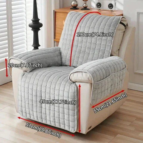 Confort douillet | Housse de fauteuil inclinable à texture moelleuse et protection des accoudoirs | Ajustement extensible pour une protection ultime de vos meubles