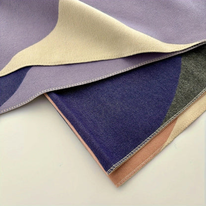 Reversible Geometric Poncho Scarf for Women – Soft Microfiber Winter Wrap, Two-Tone Color Block Design, Machine Washable